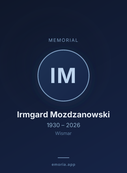 Memorial portrait of Irmgard Mozdzanowski