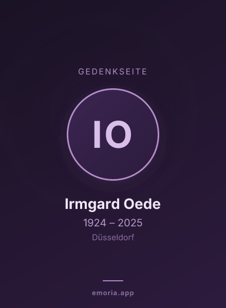 Gedenkportrait von Irmgard Oede
