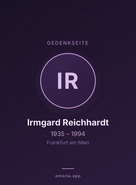 Gedenkportrait von Irmgard Reichhardt