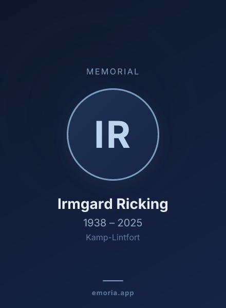Memorial portrait of Irmgard Ricking