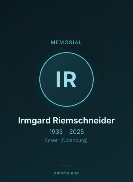 Memorial portrait of Irmgard Riemschneider