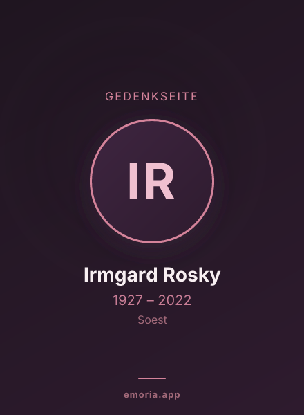 Gedenkportrait von Irmgard Rosky