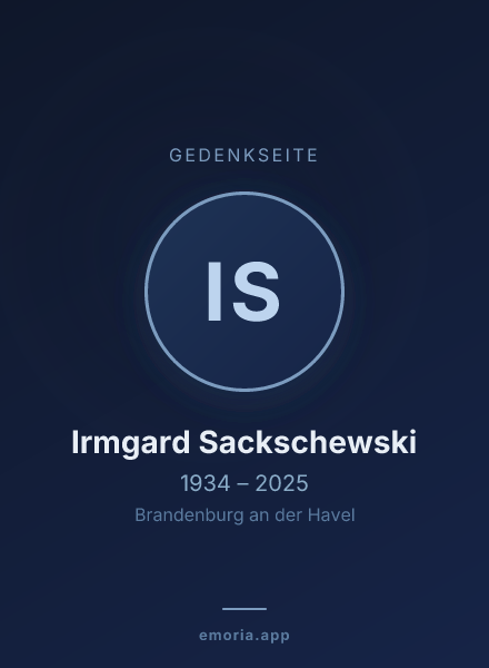 Gedenkportrait von Irmgard Sackschewski