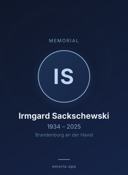 Memorial portrait of Irmgard Sackschewski