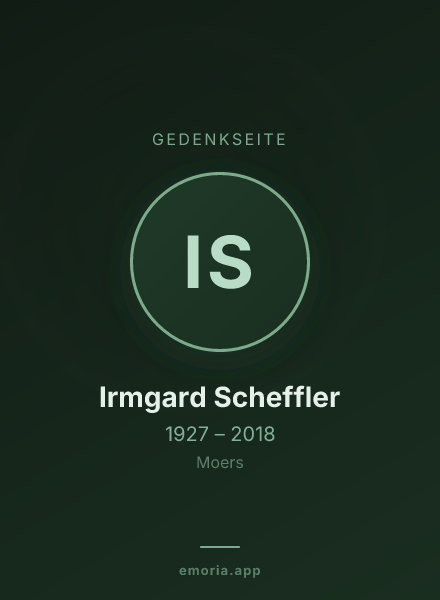Gedenkportrait von Irmgard Scheffler