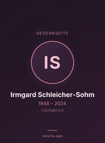 Gedenkportrait von Irmgard Schleicher-Sohm