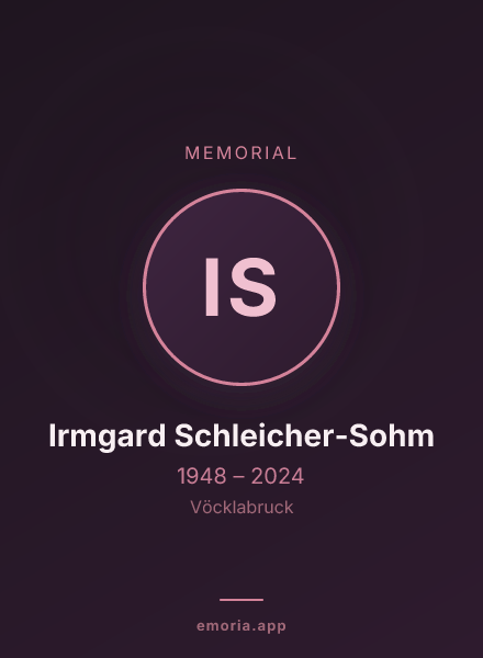 Memorial portrait of Irmgard Schleicher-Sohm