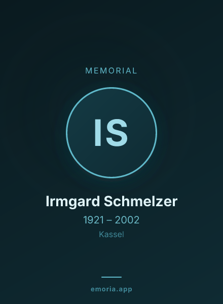 Memorial portrait of Irmgard Schmelzer