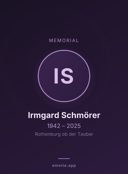 Memorial portrait of Irmgard Schmörer