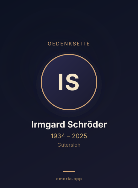 Gedenkportrait von Irmgard Schröder
