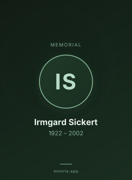 Memorial portrait of Irmgard Sickert