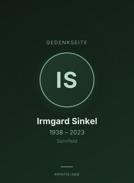Gedenkportrait von Irmgard Sinkel