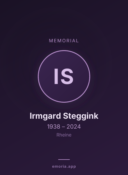 Memorial portrait of Irmgard Steggink