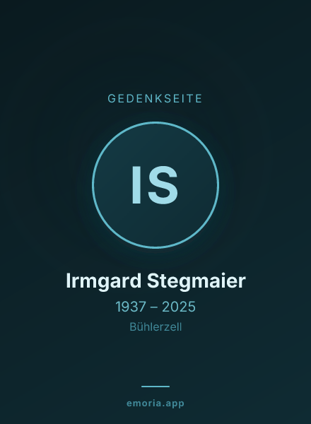 Gedenkportrait von Irmgard Stegmaier