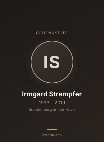 Gedenkportrait von Irmgard Strampfer