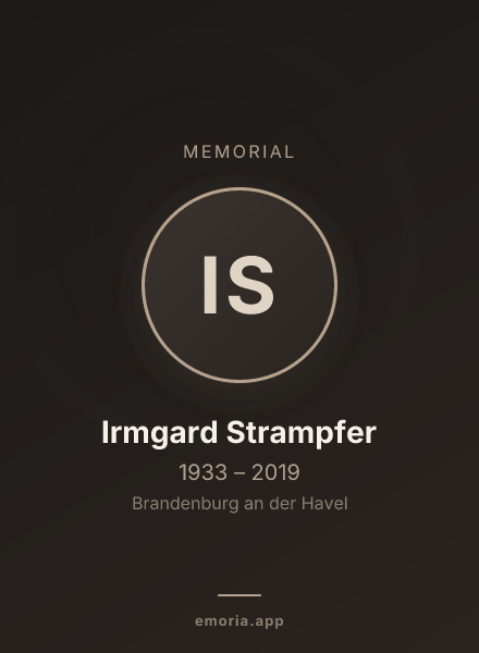 Memorial portrait of Irmgard Strampfer