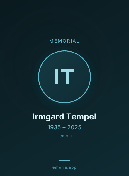 Memorial portrait of Irmgard Tempel