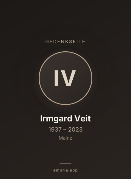 Gedenkportrait von Irmgard Veit