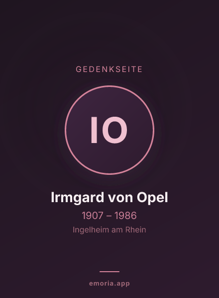 Gedenkportrait von Irmgard von Opel