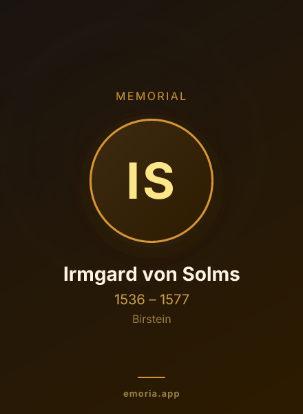 Memorial portrait of Irmgard von Solms