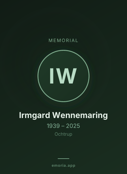 Memorial portrait of Irmgard Wennemaring