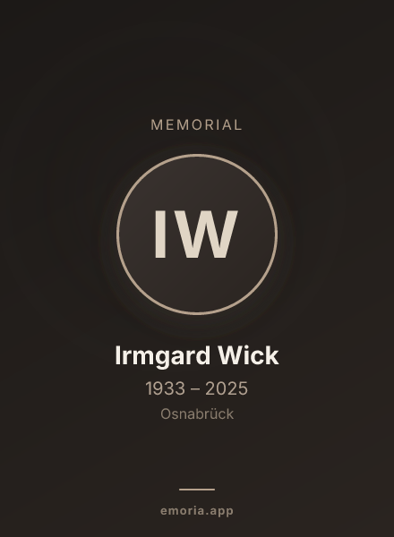 Memorial portrait of Irmgard Wick