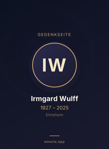 Gedenkportrait von Irmgard Wulff