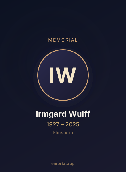 Memorial portrait of Irmgard Wulff