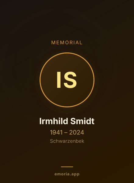 Memorial portrait of Irmhild Smidt