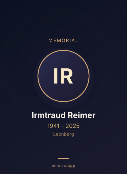 Memorial portrait of Irmtraud Reimer
