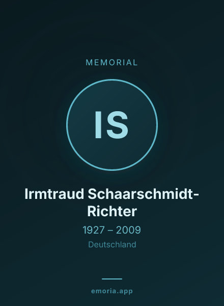 Memorial portrait of Irmtraud Schaarschmidt-Richter