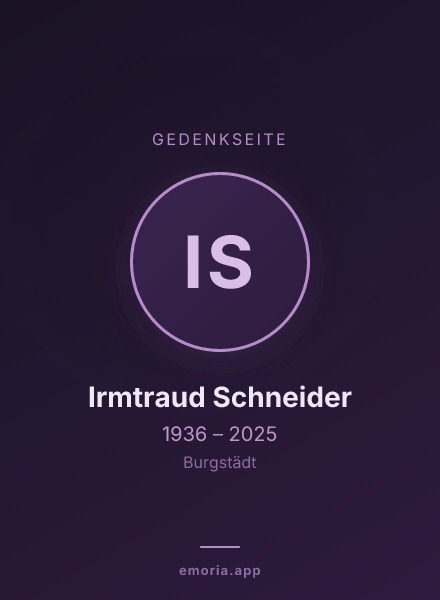Gedenkportrait von Irmtraud Schneider