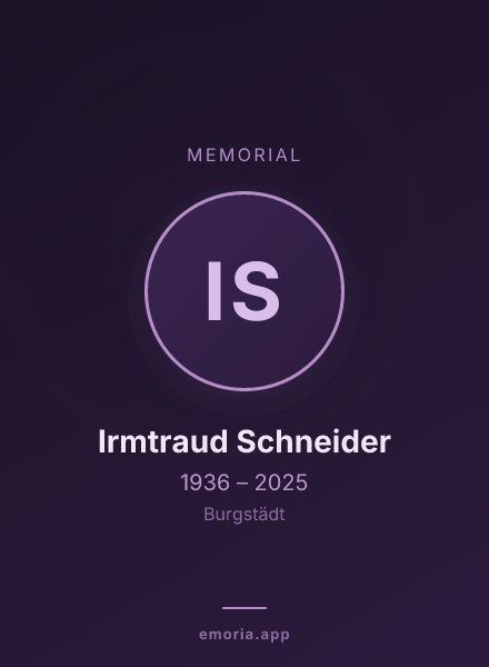 Memorial portrait of Irmtraud Schneider