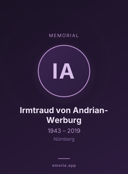 Memorial portrait of Irmtraud von Andrian-Werburg