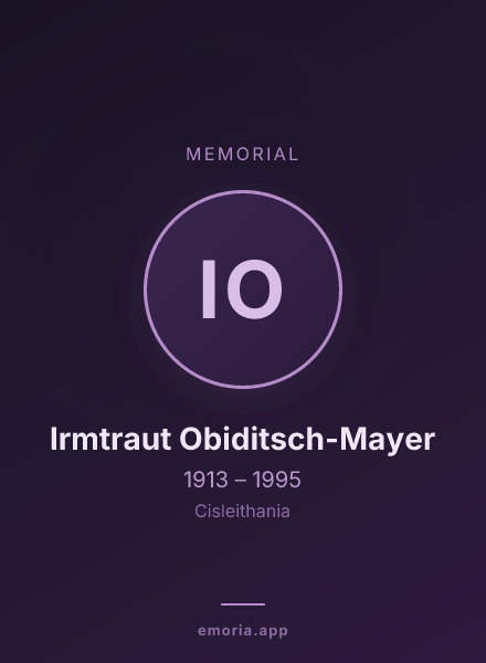 Memorial portrait of Irmtraut Obiditsch-Mayer