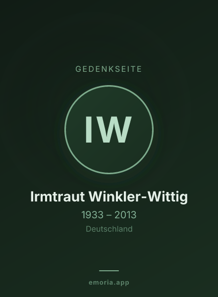 Gedenkportrait von Irmtraut Winkler-Wittig