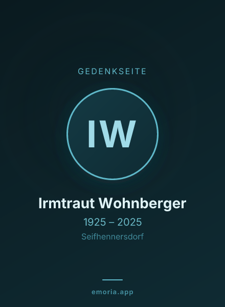 Gedenkportrait von Irmtraut Wohnberger