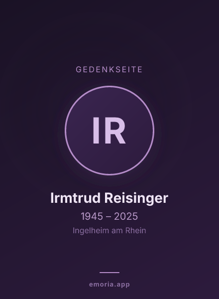 Gedenkportrait von Irmtrud Reisinger