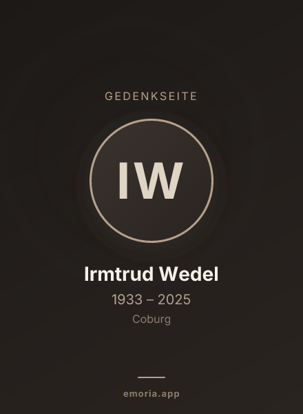 Gedenkportrait von Irmtrud Wedel