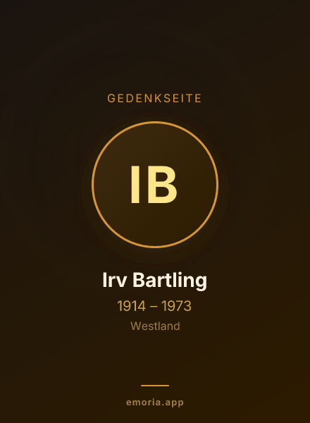 Gedenkportrait von Irv Bartling