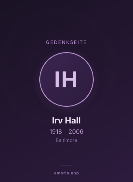 Gedenkportrait von Irv Hall