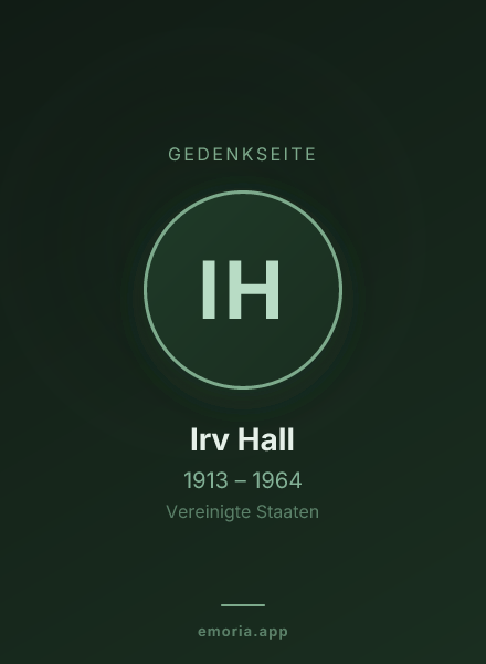 Gedenkportrait von Irv Hall