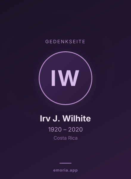 Gedenkportrait von Irv J. Wilhite