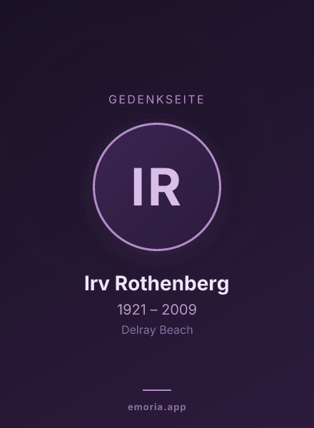 Gedenkportrait von Irv Rothenberg