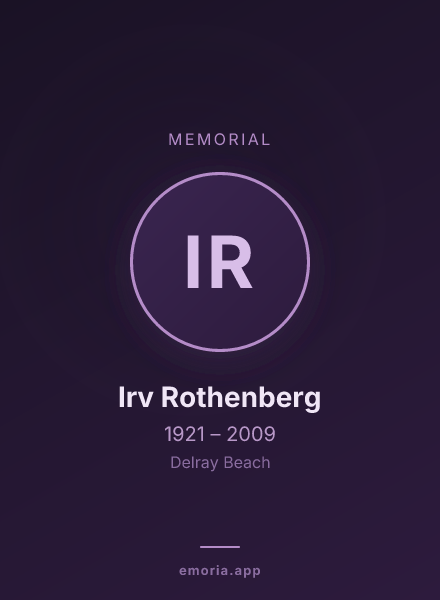 Memorial portrait of Irv Rothenberg