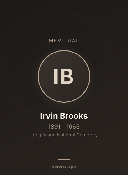 Memorial portrait of Irvin Brooks