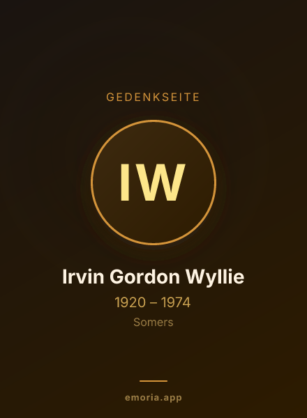 Gedenkportrait von Irvin Gordon Wyllie