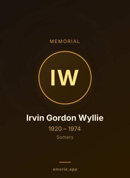 Memorial portrait of Irvin Gordon Wyllie