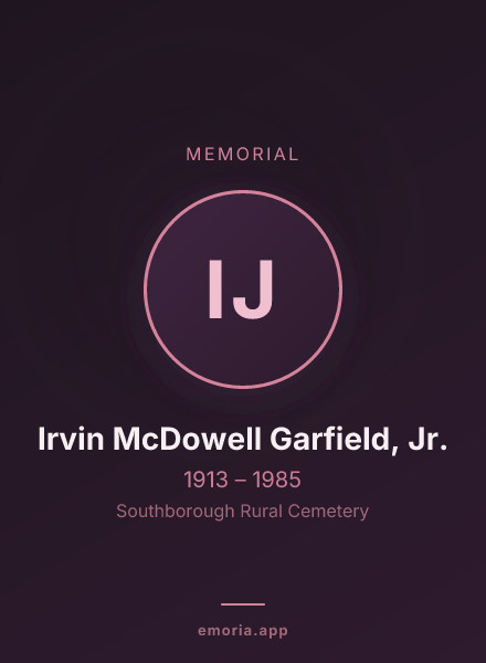 Memorial portrait of Irvin McDowell Garfield, Jr.