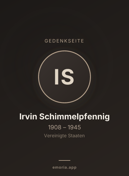 Gedenkportrait von Irvin Schimmelpfennig